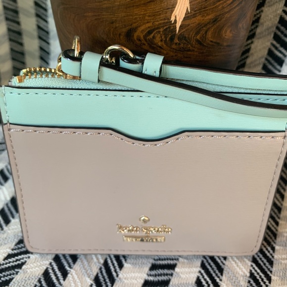 Kate spade small square card holder wristlet blue - Picture 3 of 4